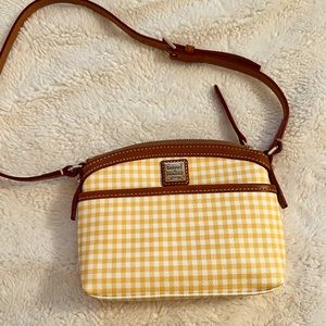 Dooney & Bourke Domed Yellow Gingham Crossbody Purse